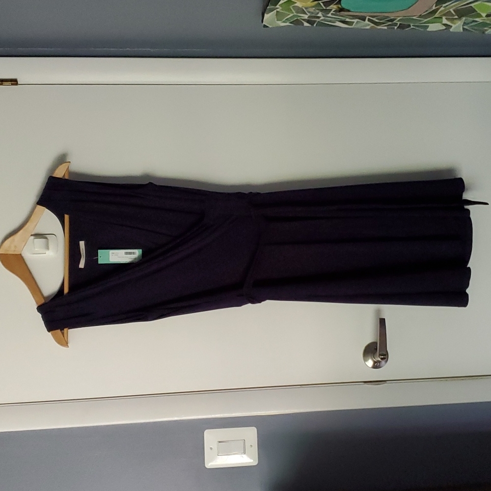 Navy blue 41 Hawthorn faux wrap dress NWT